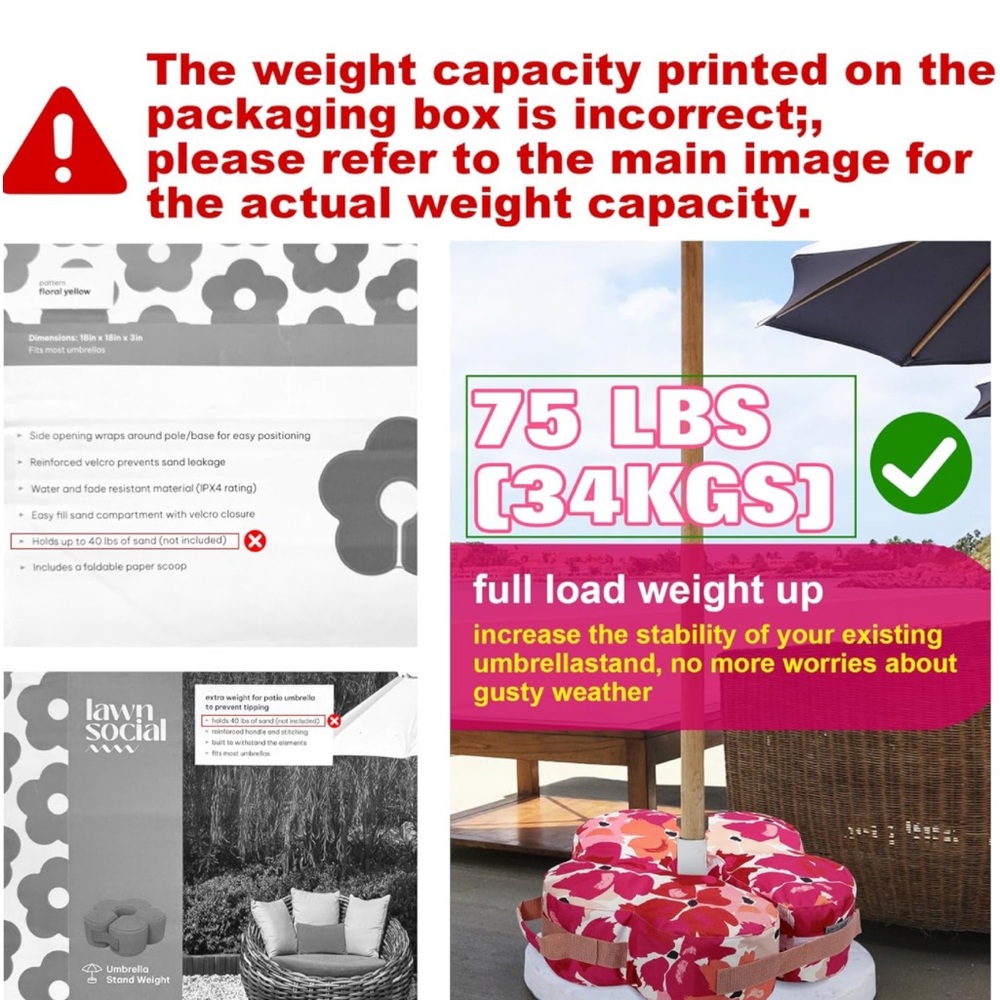 Umbrella Base Weight Bag,
